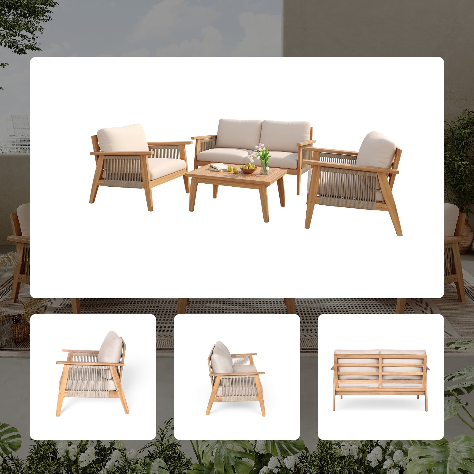 Axishomecraft Solid Wood Braid Armchair – Modern Accent Chair and Sofa Seating
