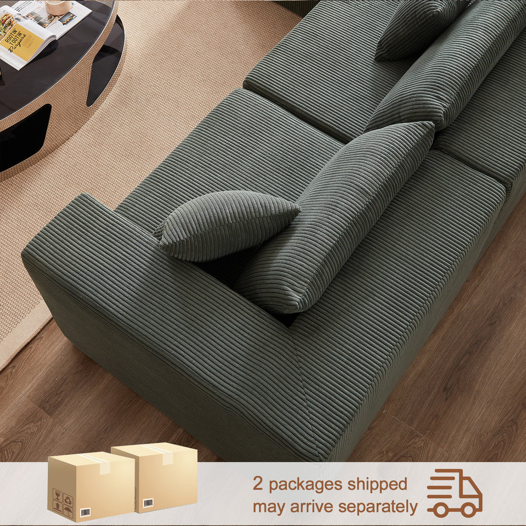 Axishomecraft Modular Sectional Sofa – 104" Four-Piece Corduroy Fabric Couch for Living Rooms