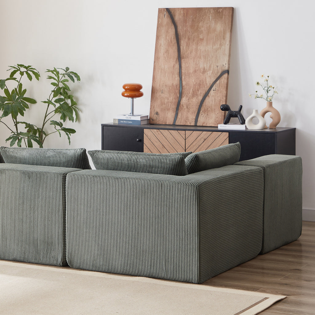 Axishomecraft Modular Sectional Sofa – 104" Four-Piece Corduroy Fabric Couch for Living Rooms
