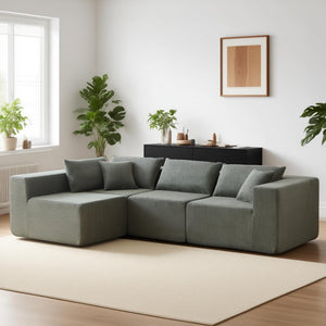 Axishomecraft Modular Sectional Sofa – 104" Four-Piece Corduroy Fabric Couch for Living Rooms