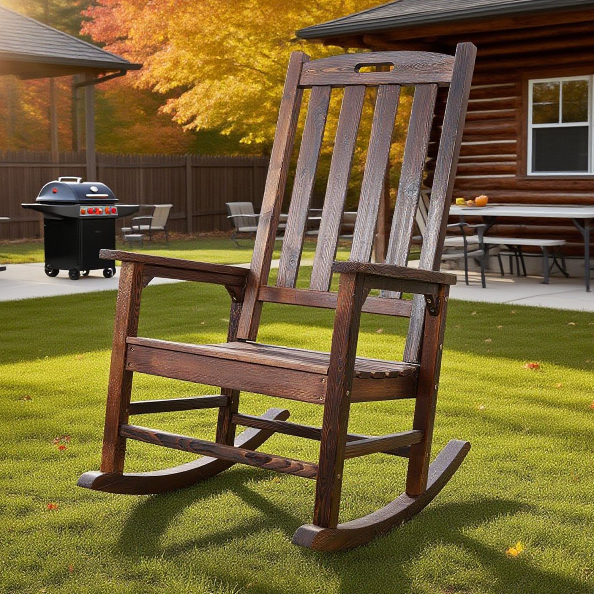 Axishomecraft Outdoor Rocking Chair – High-Back Patio Chair with Smooth Rocking Motion