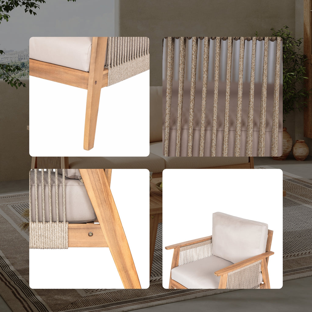 Axishomecraft Solid Wood Braid Armchair – Modern Accent Chair and Sofa Seating