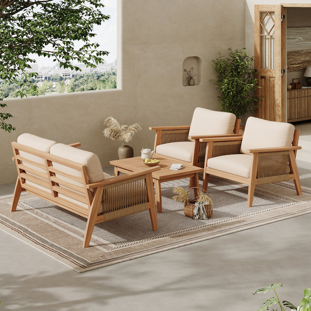 Axishomecraft Solid Wood Braid Armchair – Modern Accent Chair and Sofa Seating