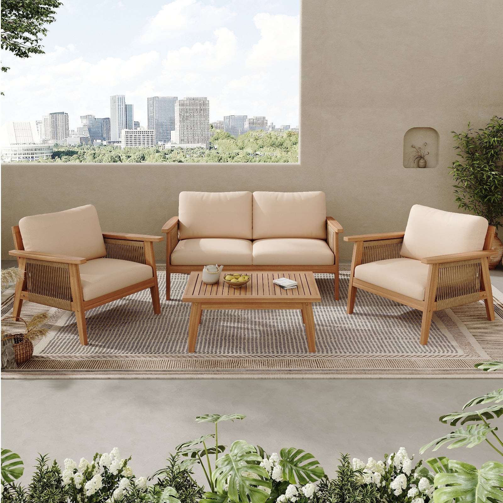 Axishomecraft Solid Wood Braid Armchair – Modern Accent Chair and Sofa Seating