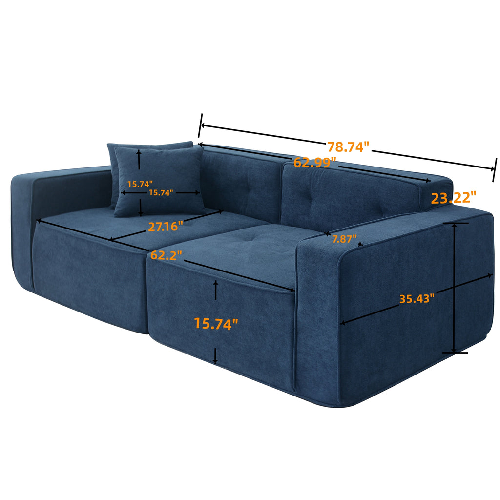 Axishomecraft Modular Loveseat Sofa – Two-Seat Couch for Modern Living Rooms